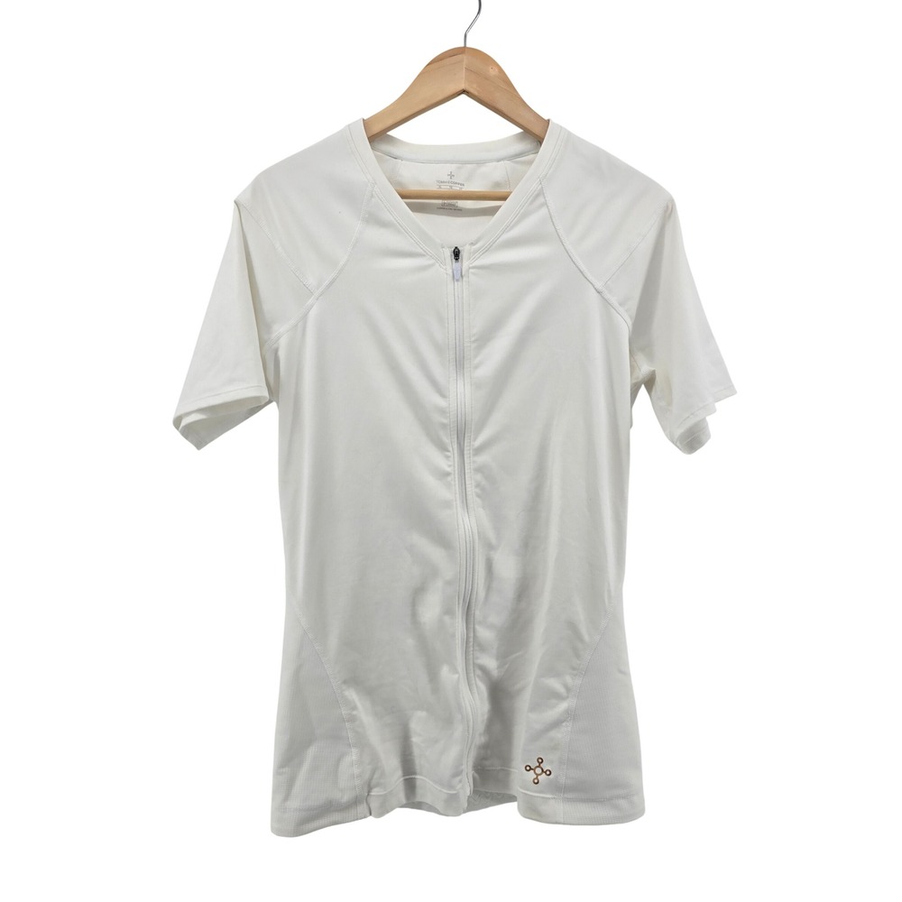 Tommie Copper Compression Shirt Womens XL White Core Compression Full Zip Znergy